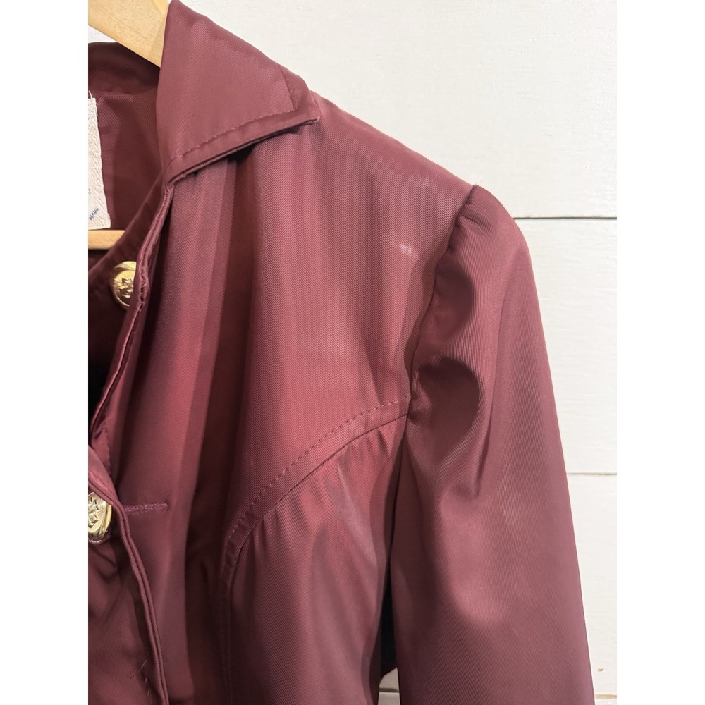 Massimo‎ Dutti Maroon Burgundy Trench Coat Women's X-Large Designer - Picture 5 of 14